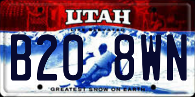 UT license plate B208WN