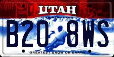 UT license plate B208WS