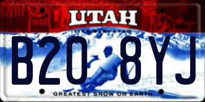 UT license plate B208YJ
