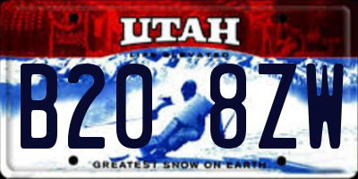 UT license plate B208ZW