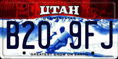 UT license plate B209FJ