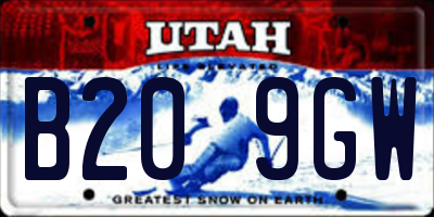 UT license plate B209GW