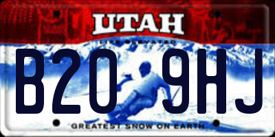 UT license plate B209HJ