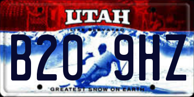 UT license plate B209HZ