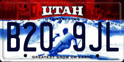 UT license plate B209JL