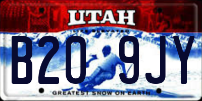 UT license plate B209JY