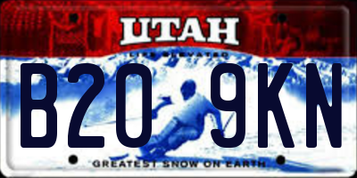 UT license plate B209KN