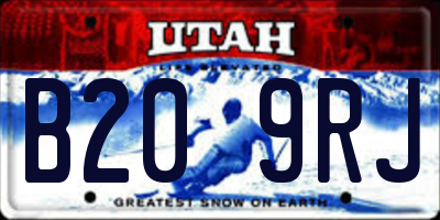 UT license plate B209RJ
