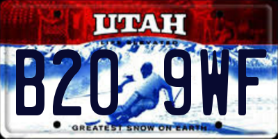 UT license plate B209WF