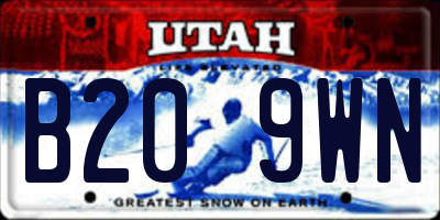 UT license plate B209WN