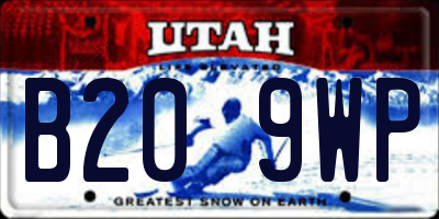 UT license plate B209WP