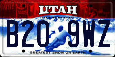 UT license plate B209WZ