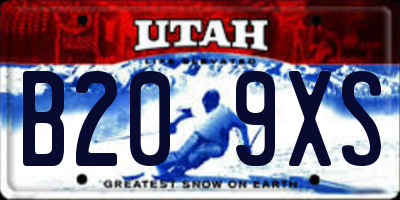 UT license plate B209XS