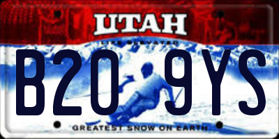 UT license plate B209YS