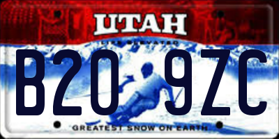 UT license plate B209ZC