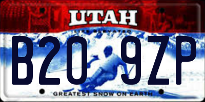 UT license plate B209ZP