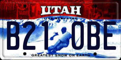 UT license plate B210BE