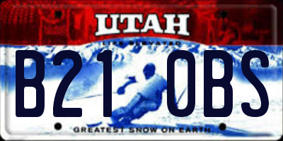 UT license plate B210BS