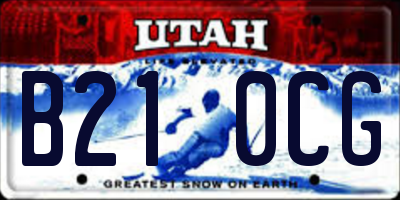 UT license plate B210CG