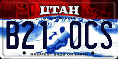 UT license plate B210CS
