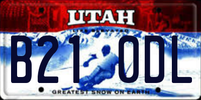 UT license plate B210DL