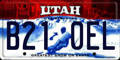 UT license plate B210EL