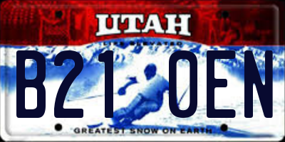 UT license plate B210EN