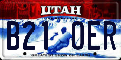 UT license plate B210ER