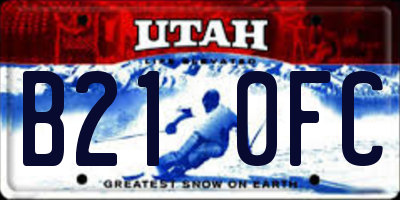 UT license plate B210FC