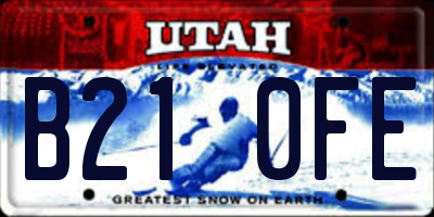 UT license plate B210FE