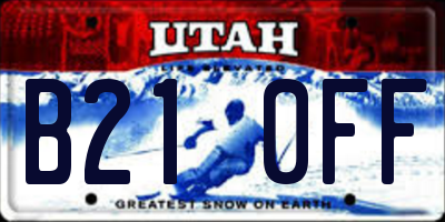 UT license plate B210FF