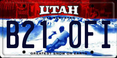 UT license plate B210FI