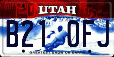 UT license plate B210FJ