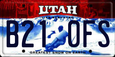 UT license plate B210FS