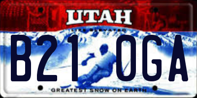 UT license plate B210GA