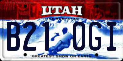 UT license plate B210GI