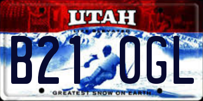 UT license plate B210GL