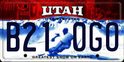 UT license plate B210GO