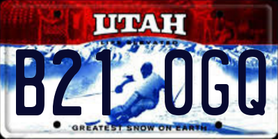 UT license plate B210GQ
