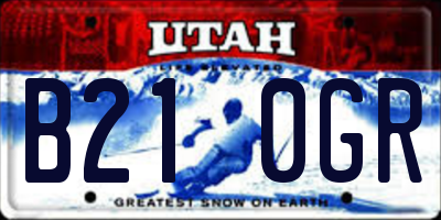 UT license plate B210GR