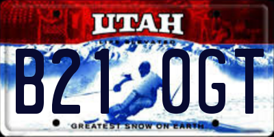 UT license plate B210GT