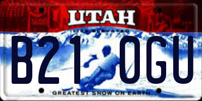 UT license plate B210GU