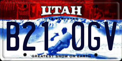 UT license plate B210GV