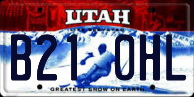 UT license plate B210HL
