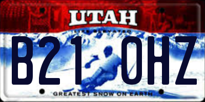 UT license plate B210HZ