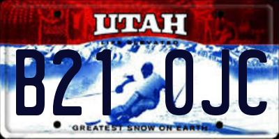 UT license plate B210JC