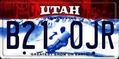 UT license plate B210JR
