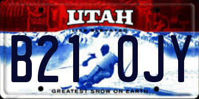 UT license plate B210JY