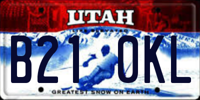 UT license plate B210KL