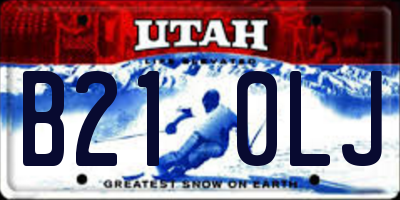UT license plate B210LJ